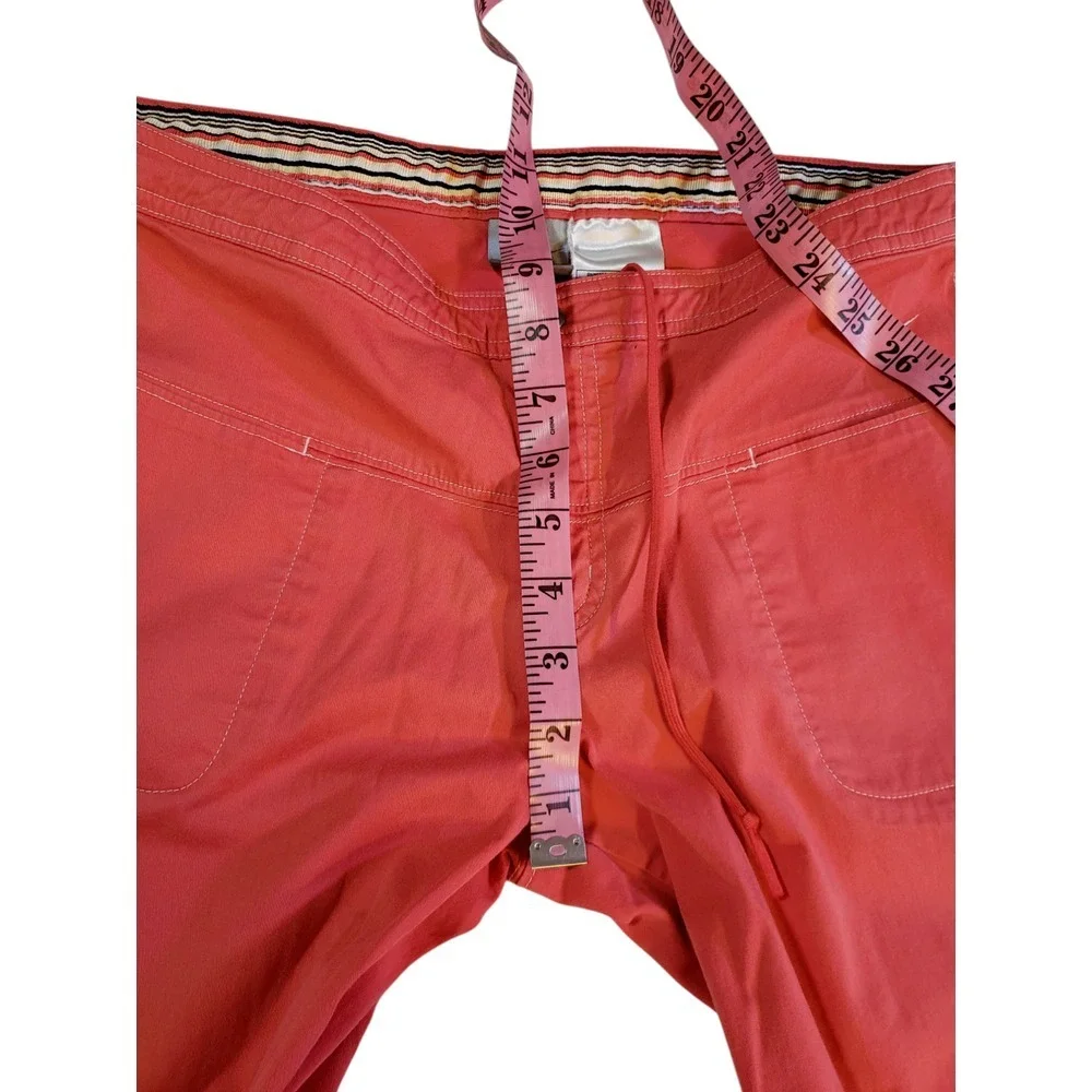 Nike Womens Trouser Pants‎ S Red Drawstring Waist Flat Front Mid Rise Pockets